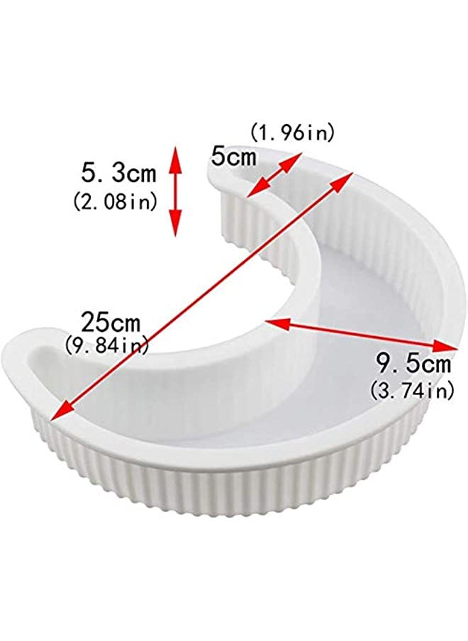 BGM - 3D Moon Shape Silicone Cake Mold, Eid Mubarak Ramadan Cake Mold, Crescent Mousse Cake Bread Mould For Kitchen Baking - Image 1