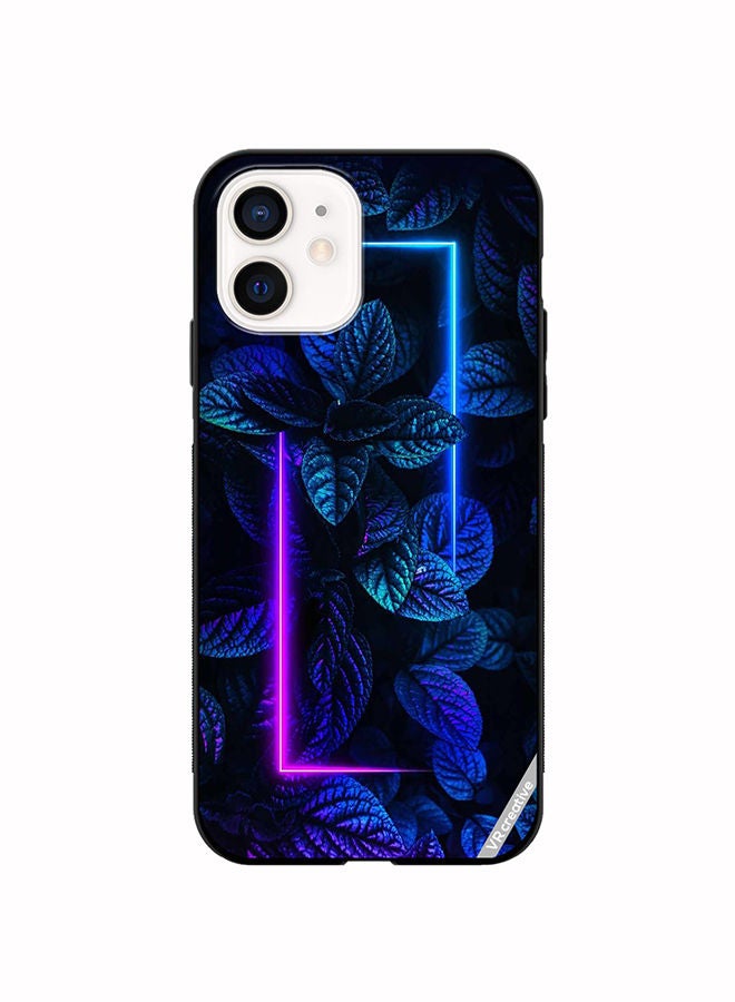 VR CREATIVE Protective Case Cover For Apple iPhone 12 mini Blue Foliage Plants Neon Design Multicolour - Image 1