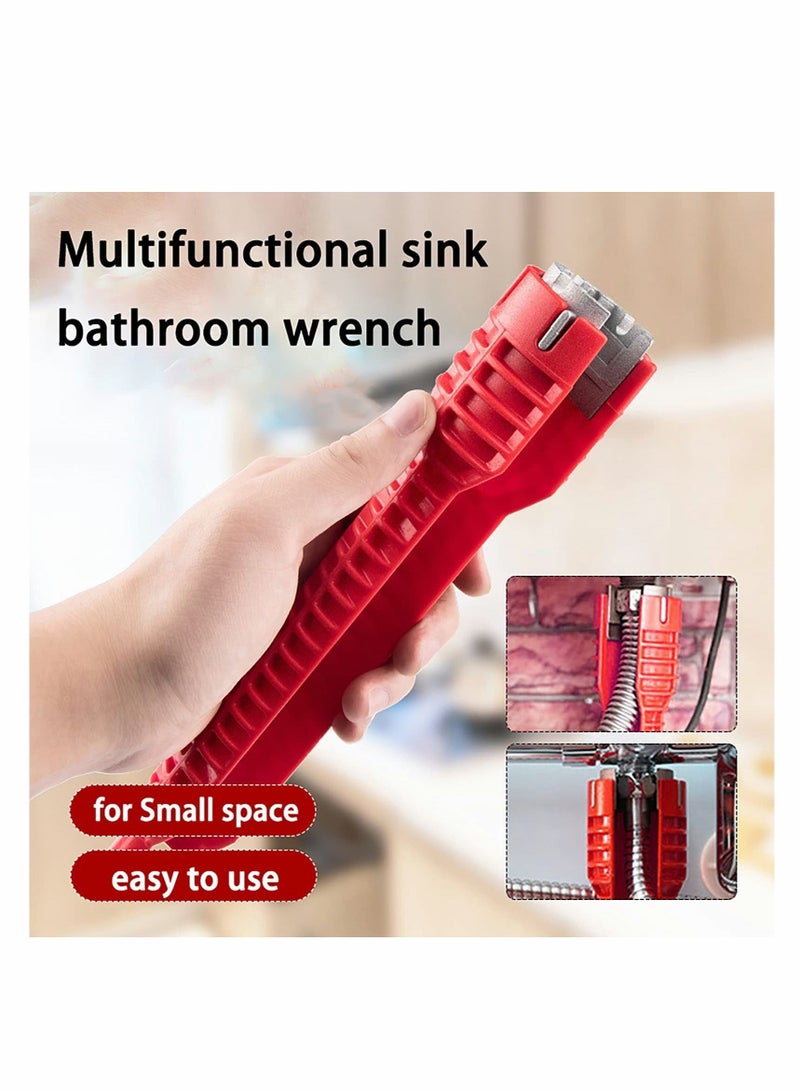 Faucet and Sink Installer, 8 in 1 Multifunctional Wrench Tool Double Head Installer Water Pipe Spanner Tackle - Image 4