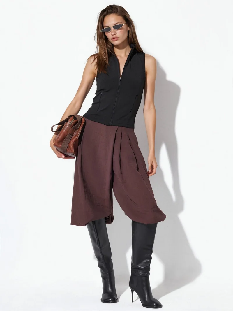 Hiccup Black Fitted Turtleneck Sleeveless Active Top for Women | Best Price UAE