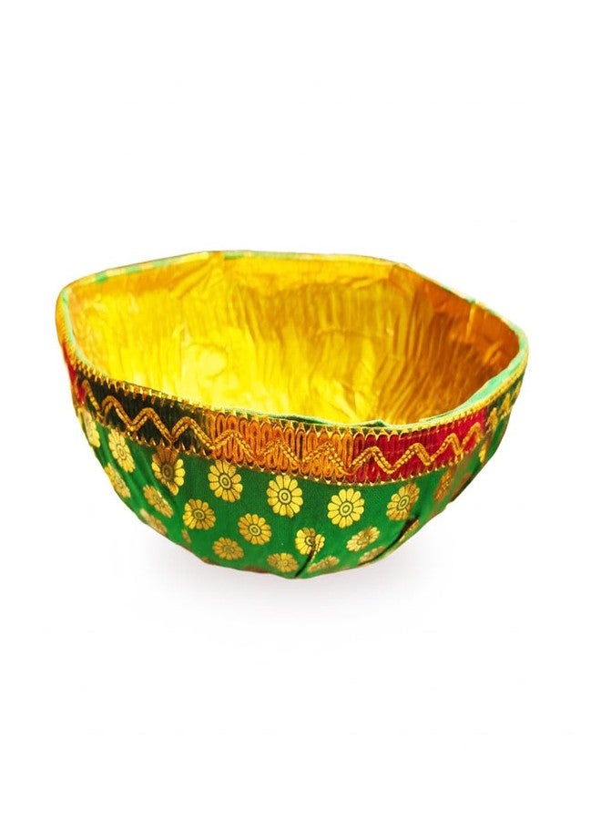 RED WIND Decorative Hexagonal Bamboo Baskets – Pack of 6 –with Fabric & Gold Inner Lining – Assorted Sizes(Small, Medium & Big,(2pc each))|Baskets for Hampers,Return Gifts & Festivals - Image 3