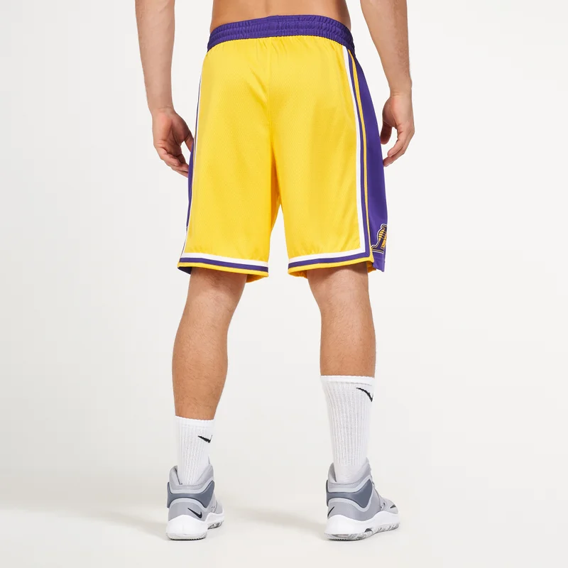 Nike Yellow NBA Los Angeles Lakers Road 18 Swingman Shorts for Men | Best Price UAE