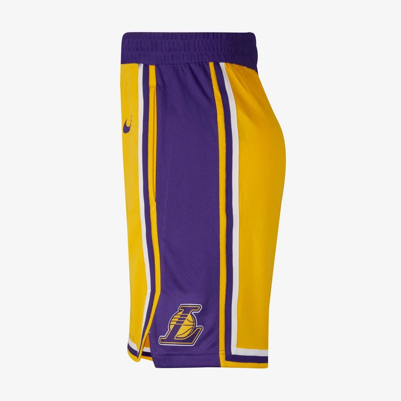 Nike Yellow NBA Los Angeles Lakers Road 18 Swingman Shorts for Men | Best Price UAE