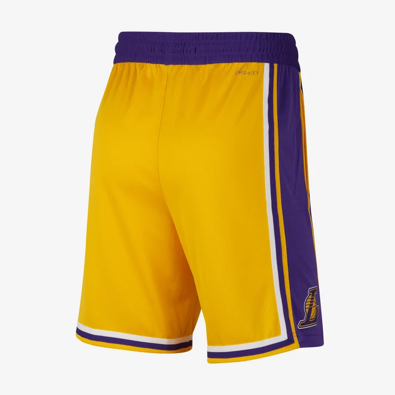 Nike Yellow NBA Los Angeles Lakers Road 18 Swingman Shorts for Men | Best Price UAE