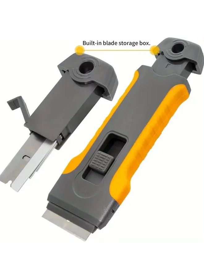 Orange Heavy Duty Scraper Tool Manual Adhesive Paint Stain Remover for Kitchen Oven Glass Car - Image 4