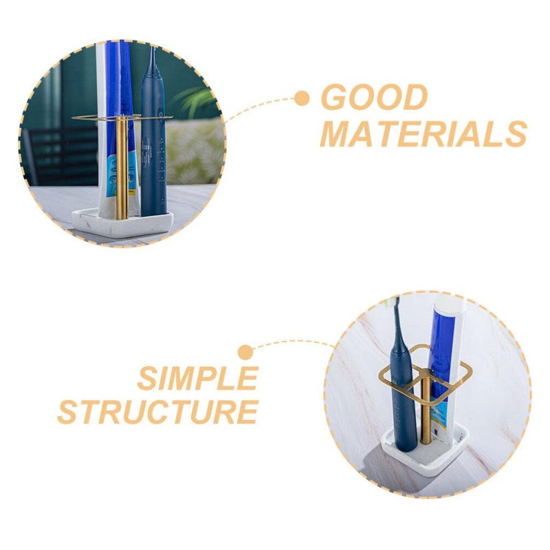 Stainless Steel Toothbrush Holder With Hollow Design For Toothpaste Storage - Image 3