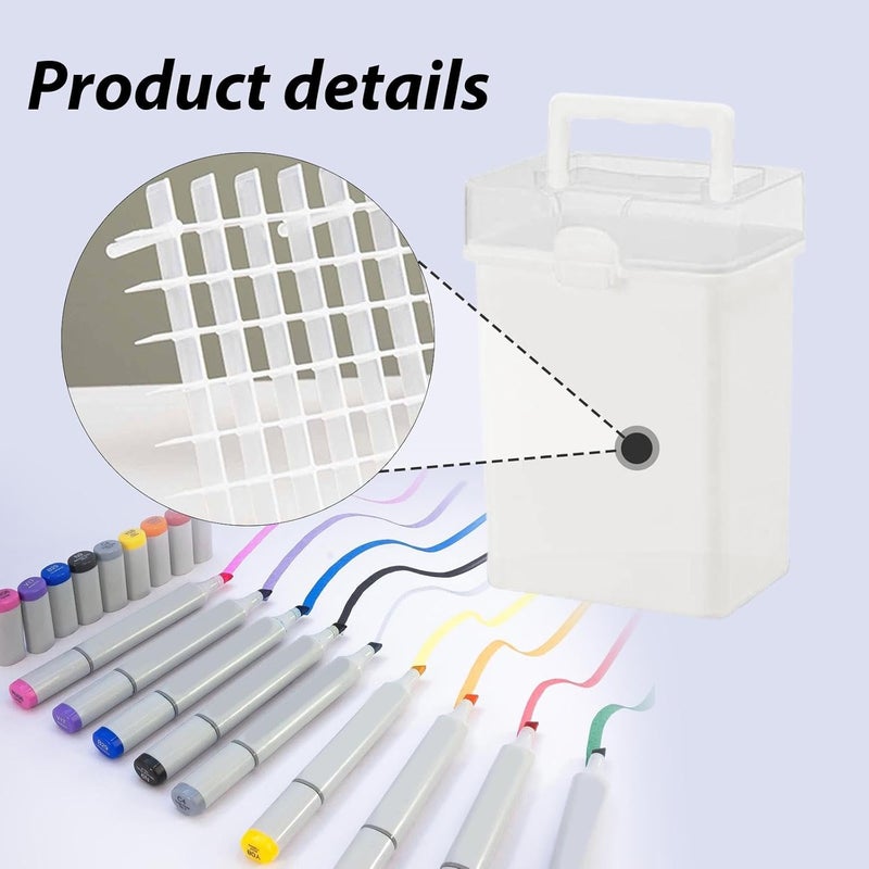 Marker Case, Marker Holder, Watercolor Organizer, Portable Storage Box, Sturdy and Material, Suitable for Drawing and Painting, 80 Colors - Image 3