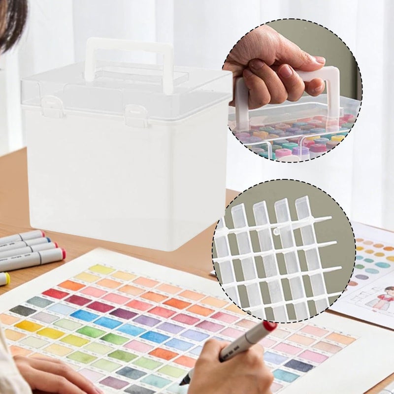 Marker Case, Marker Holder, Watercolor Organizer, Portable Storage Box, Sturdy and Material, Suitable for Drawing and Painting, 80 Colors - Image 4
