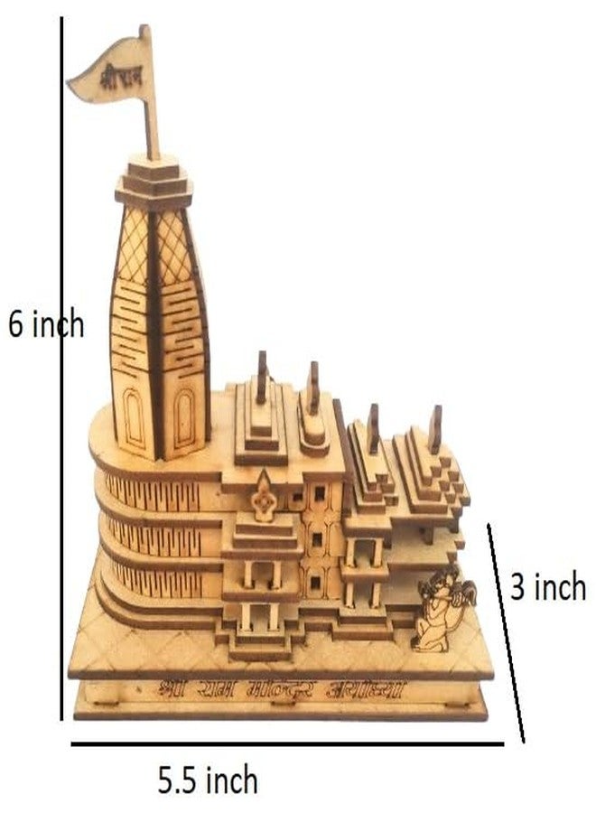BriKSHi Ram Mandir Ayodhya Model Wooden Authentic Design Ideal for Home Temple, Home Decor//50 - Image 5