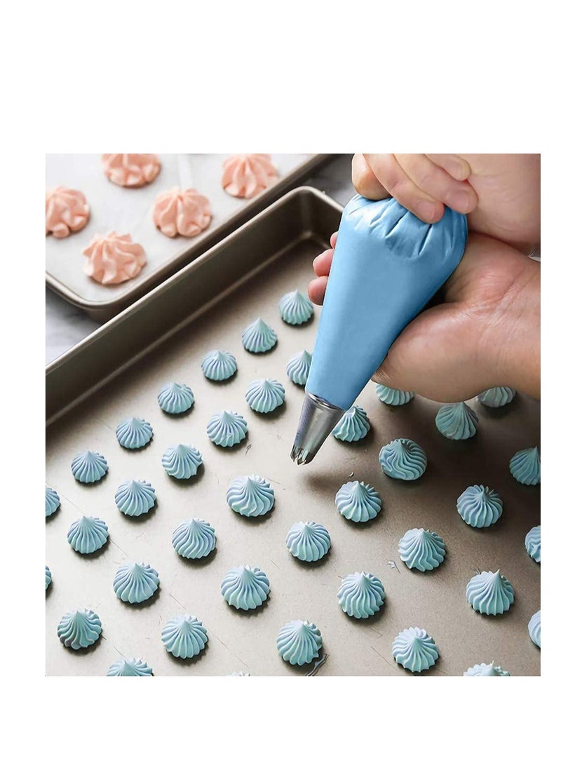 SYOSI SYOSI Cake Decorating Supplies Kit 14 Icing Piping Tips Nozzles 8 Reusable Silicone Pastry Bags 2 Couplers Couplers Baking Cupcakes Cookies Candy Supplies Tool 24 Pieces - Image 4