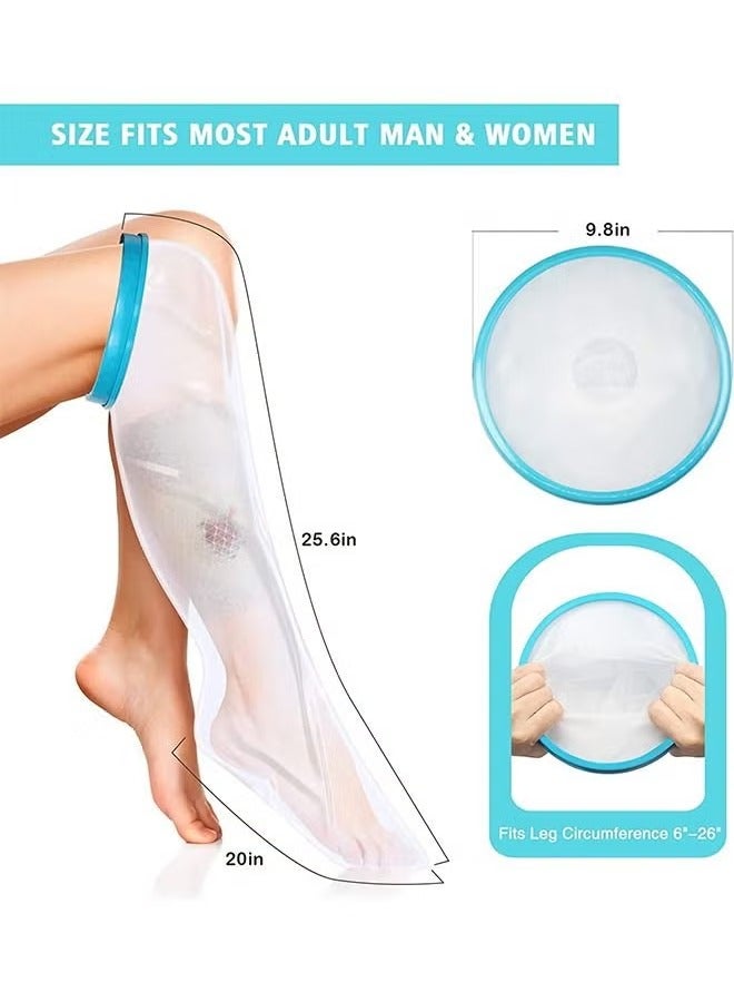 غطاء جبيرة الساق المقاوم للماء بنسبة 100% للاستحمام، قابل لإعادة الاستخدام لأكياس الجبيرة الجراحية للساق والقدم (كاحل الكبار) - Image 3