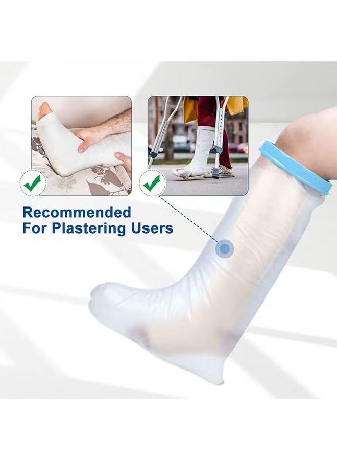 غطاء جبيرة الساق المقاوم للماء بنسبة 100% للاستحمام، قابل لإعادة الاستخدام لأكياس الجبيرة الجراحية للساق والقدم (كاحل الكبار) - Image 4