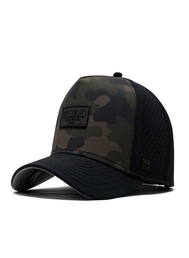 melin Odysea Brick Hydro, Olive Camo Midnight, Performance Snapback Hat, Water-Resistant Baseball Cap for Men & Women, Medium-Large - Image 1