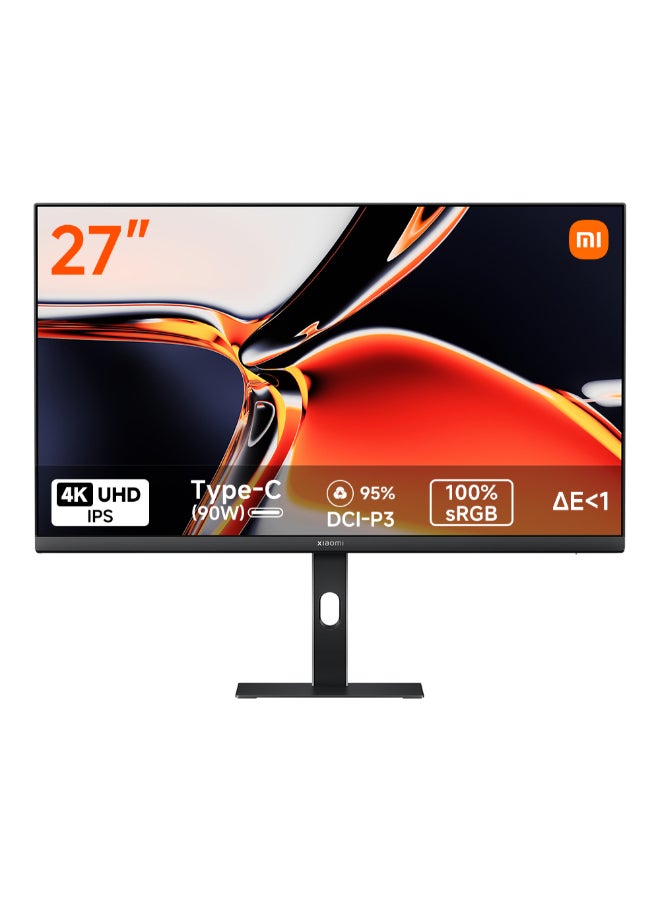 27 Inch A27Ui Office Monitor, IPS Display, Type-C 90W-Reverse charging, Delta E < 1 Color Correction, 100%sRGB, 95%DCI-P3, TÜV Low Blue Light Certification, Rotating stand with adjustable height Black