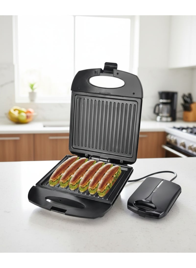Home Master HM-719 1400W Large Electric Sandwich Maker Black Quick Sandwich Maker - Image 1