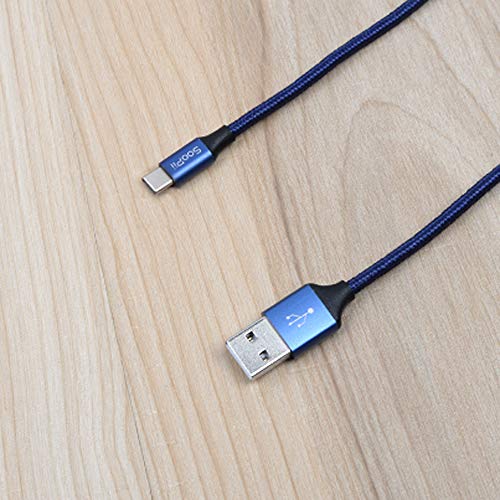 Soopii Type C Cable, SooPii 1 Pack 3.23Ft Nylon Braided USB C Data & Charging Cable with Aluminum Connector for Galaxy S8/S8 Plus/Note 8,Nexus 6P/5X, LG G5, OnePlus and More Supporting Type c Devices (Blue) - Image 5