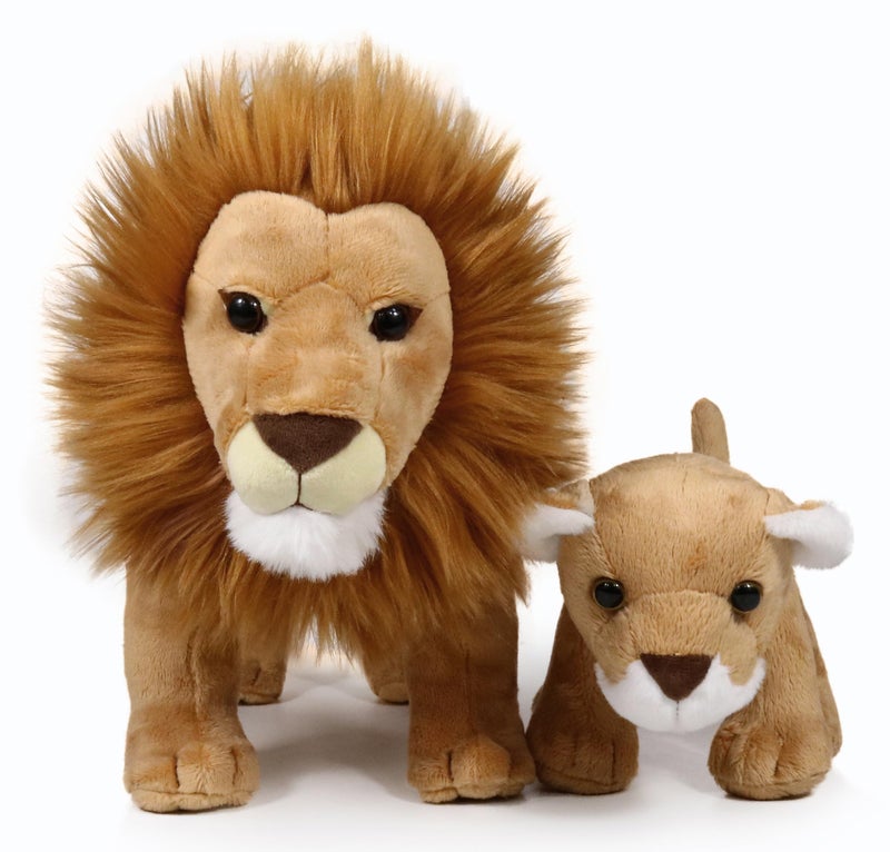 Ice King Bear Lion Father and Baby Stuffed Animals Lifelike Plush Toy 12 Inches Length - Image 3