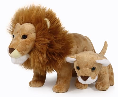 Ice King Bear Lion Father and Baby Stuffed Animals Lifelike Plush Toy 12 Inches Length - Image 5