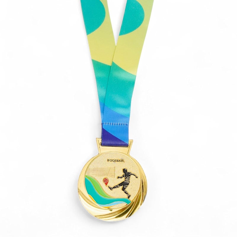 ArtRight Football and Rugby Medals - Gold, Silver & Bronze Tournament Events Medal, Personalized Awards for 1st, 2nd, 3rd School, Colleges, Athletics Games Winner Players (Set of 3pcs, 2.5inch) - Image 2