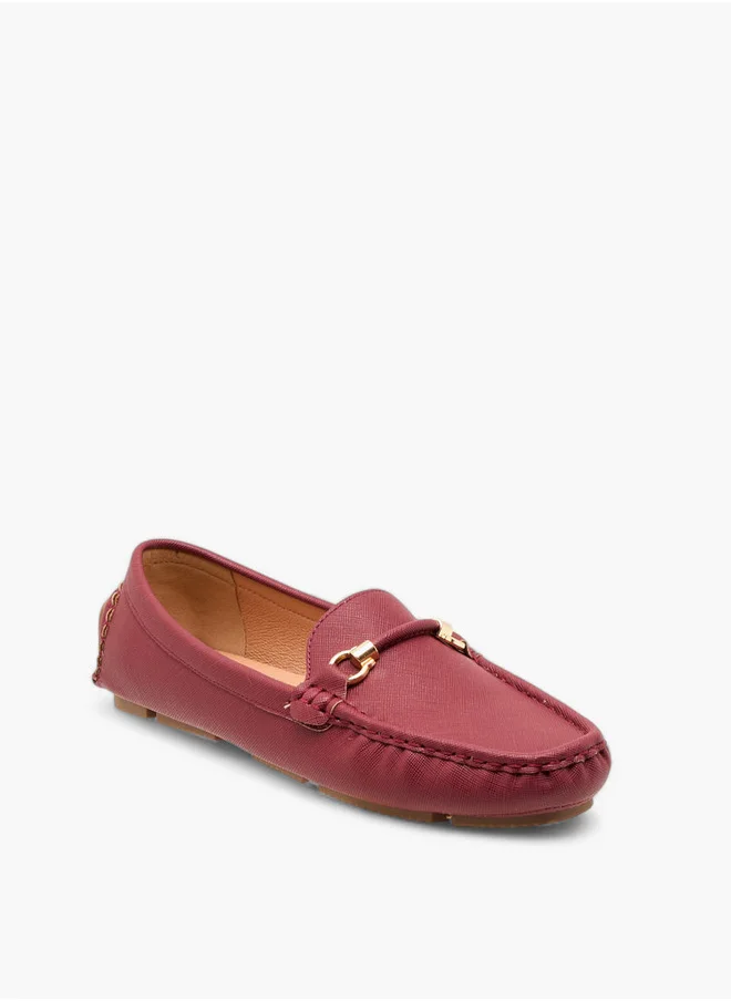 Le Confort Textured Slip-On Loafers with Metal Trim