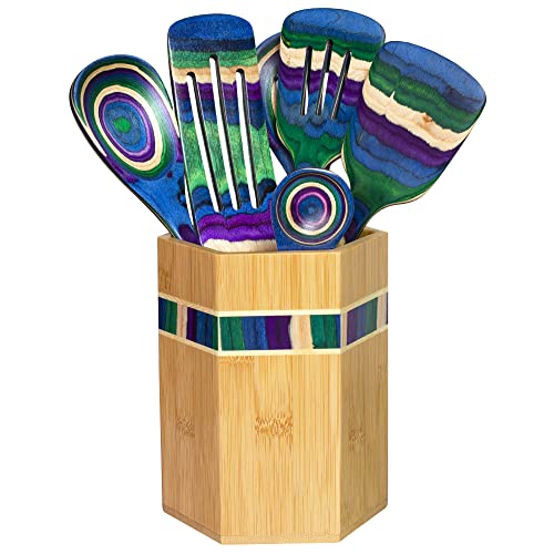 Totally Bamboo Baltique Mumbai Collection Kitchen Utensil Holder, Large Cooking Utensil Crock for Countertop - Image 3
