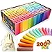 SMALL FISH 200PCS Washable Sidewalk Chalks Set in 20 Colors Jumbo Drawing Chalk for Kids Outdoor Art NonToxic Dustless Colored Giant Box Chalkboard Chalk for Toddler Painting on Blackboard Playground Party - Image 3