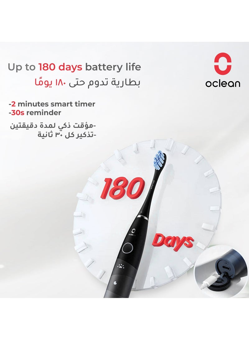 Oclean Flow Smart Sonic Electric Toothbrush — Black — 5 Cleaning Modes – 180-Day Battery – Travel Ready - Image 3