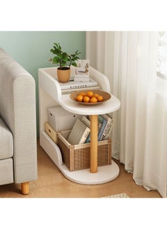2-Tier Multi-Use Sturdy Side Table End Table with Storage Shelf Bedside Table For Living Room Bedroom Hallway Office