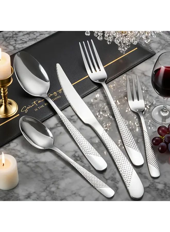 40 Piece Mirror Polished Stainless Steel Flatware Set For 8 Dishwasher Safe - Image 2