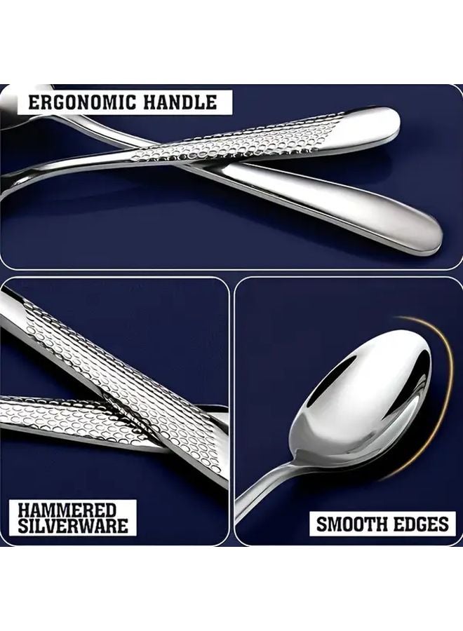 40 Piece Mirror Polished Stainless Steel Flatware Set For 8 Dishwasher Safe - Image 5