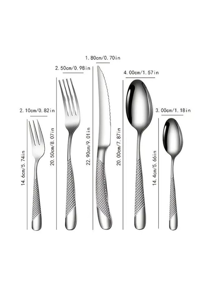 40 Piece Mirror Polished Stainless Steel Flatware Set For 8 Dishwasher Safe - Image 3