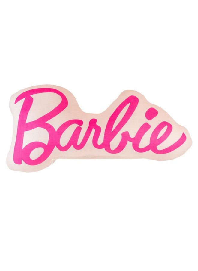 Franco وسادة زخرفية فاخرة سوبر ناعمة من فرانكو (منتج مرخص رسميًا)، 17 بوصة، شعار باربي - Image 1