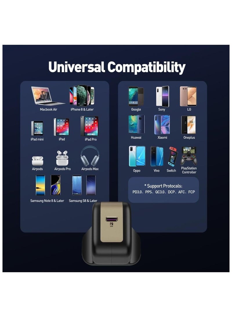 جودا شاحن جداري JODA بقوة 30 واط وتقنية GaN يوفّر شحن سريع وآمن بحجم مدمج وخفيف. مزود بمنفذ USB-C، ويُعد مثاليًا للاستخدام في المنزل أو أثناء التنقل. - Image 3