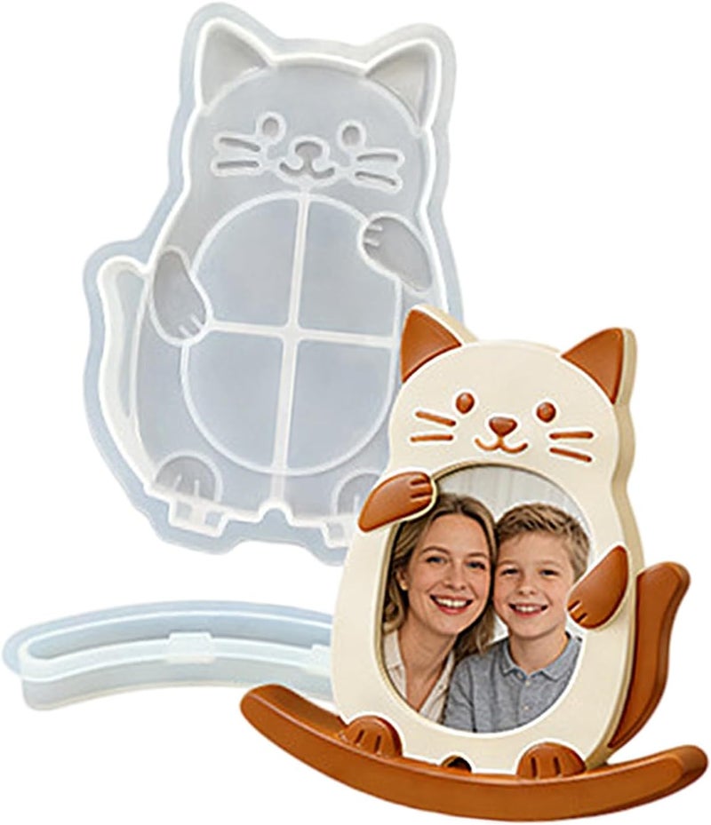 Fun Animal Design Silicone Resin Mold for Unique Rocking Photo Frame Projects Desktop Ornament Making Animal Resin Frame - Image 1