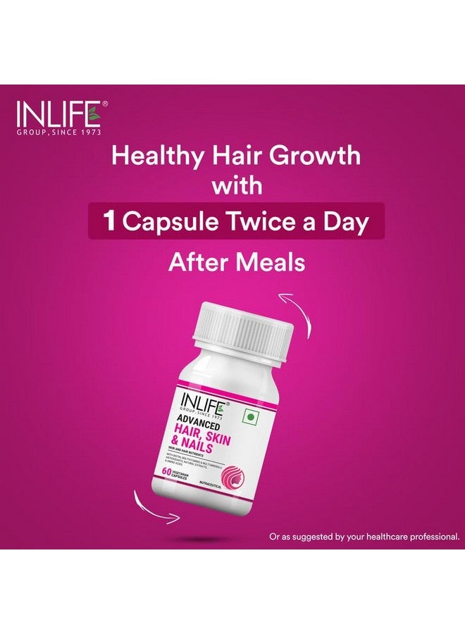 Inlife مكمل INLIFE بيوتين المتقدم للشعر والبشرة والأظافر مع الفيتامينات المتعددة والمعادن والأحماض الأمينية للعناية بالشعر - 60 كبسولة نباتية - Image 3