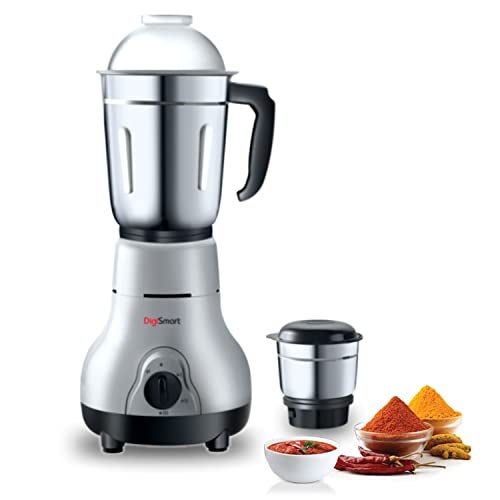 Digismart Kitchen Mate 2 Jar Mixer Grinder for Smoothies, Chutney & Shakes, Long Lasting Shock Proof Abs Body, Powerful 600 Watt Heavy Duty Motor, 2 Years warranty (Charcoal Grey) - Image 1