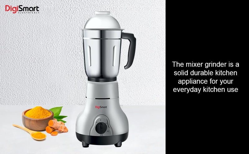 Digismart Kitchen Mate 2 Jar Mixer Grinder for Smoothies, Chutney & Shakes, Long Lasting Shock Proof Abs Body, Powerful 600 Watt Heavy Duty Motor, 2 Years warranty (Charcoal Grey) - Image 5