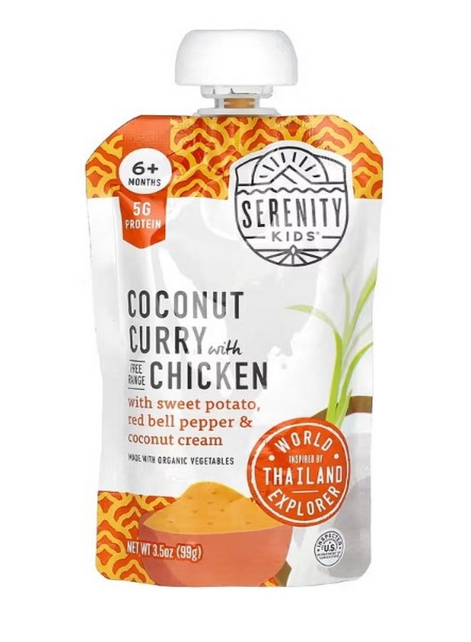 SERENITY KIDS Coconut Curry with Chicken with Sweet Potato Red Bell Pepper and Coconut Cream 6 Months 3.5 oz 99 g - Image 1