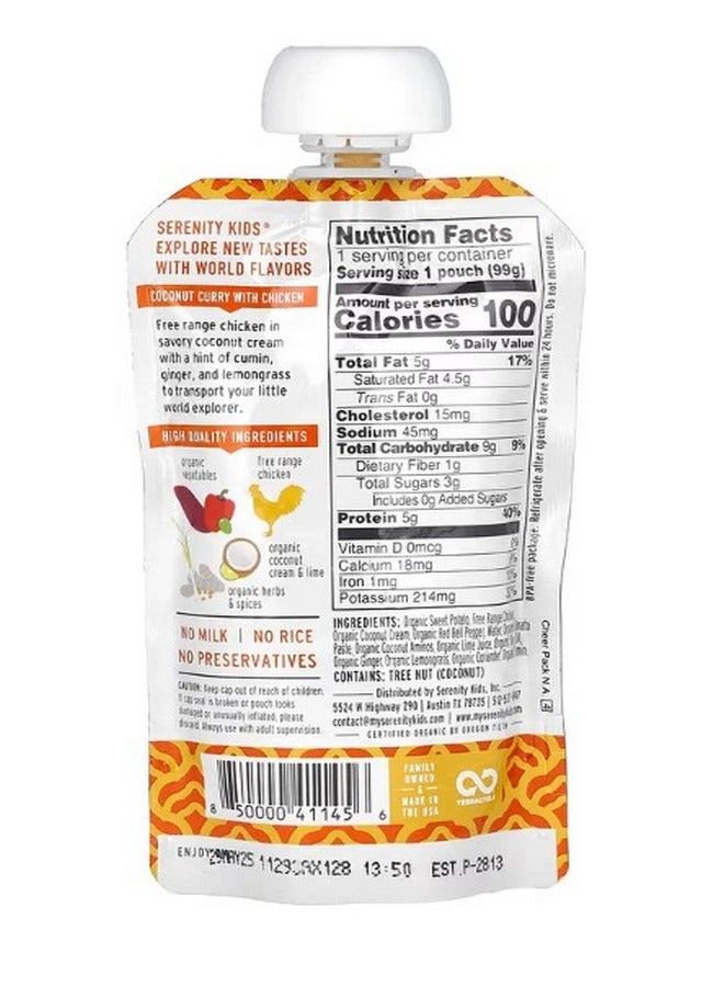 SERENITY KIDS Coconut Curry with Chicken with Sweet Potato Red Bell Pepper and Coconut Cream 6 Months 3.5 oz 99 g - Image 2