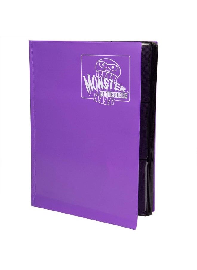 Monster Protectors Monster Binder 9 Pocket Trading Card Album Matte Purple Holds 360 Standard Size Tcgs Compatible With Yugioh Magic The Gathering Pokémon And Other Collectible Trading Cards Safe And Secure  - Image 1