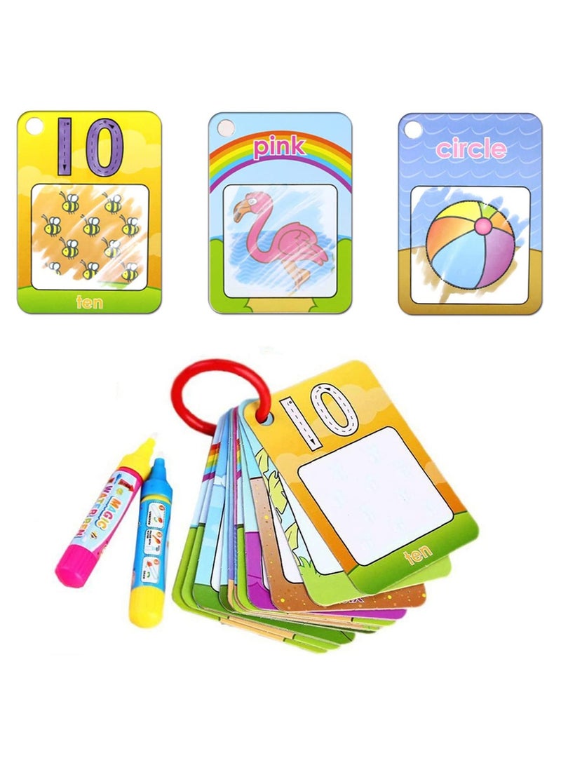 SOLARAE Coolplay Water Coloring Cards Learning Number Shape Color Toddler Girl Toy Water Paint Cards Airplane Activities for Kids Toy - Image 1
