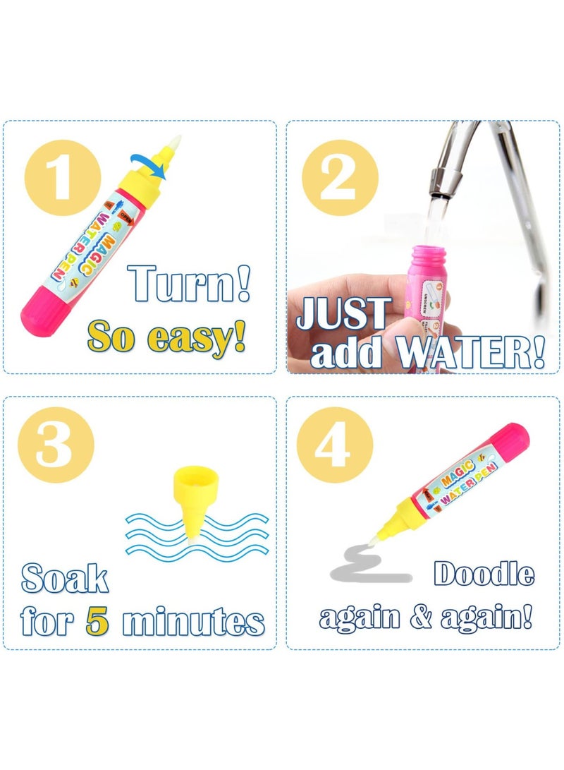 SOLARAE Coolplay Water Coloring Cards Learning Number Shape Color Toddler Girl Toy Water Paint Cards Airplane Activities for Kids Toy - Image 3