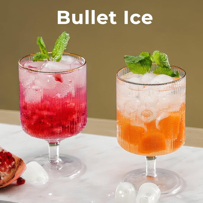 يسماكس آلة صنع الثلج للعمل على سطح الطاولة، آلة صنع ثلج محمولة تعمل بشكل أوتوماتيكي مع سلة وملعقة للاستخدام في المطابخ المنزلية وأماكن التخييم والمنازل المتنقلة (سوداء) - Image 5