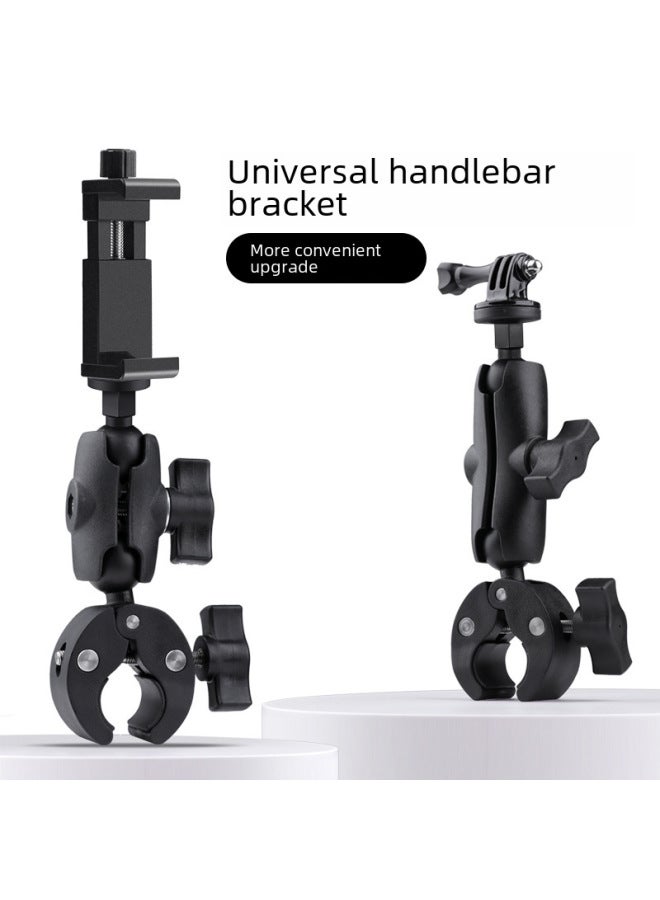 Electric Car Mobile Phone Sports Camera Handlebar Bracket Motorcycle Riding Navigation Bracket Universal Clip Selfie Live Clip-Color:Standard Edition + Knob Mobile Phone Clip - Image 2