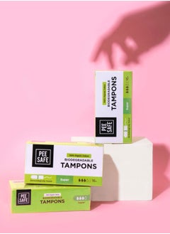 PeeSafe 100% Organic Cotton Tampons, Comfortable & Stain-Free, Biodegradable, Dermatologically tested, medium to heavy flow Super size, 16 tampons Pack Of 3 - pzsku/Z3DD385F76B502FCB6454Z/45/_/1714660877/6bb8c295-db43-4118-b545-e39dd6434a89