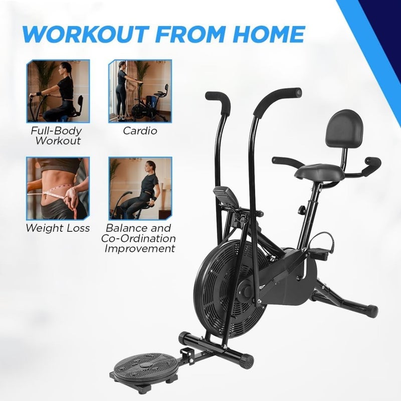 Air Bike Exercise Cycle With Moving Handles and Adjustable Cushioned Seat No-Cost EMI Available - Image 5