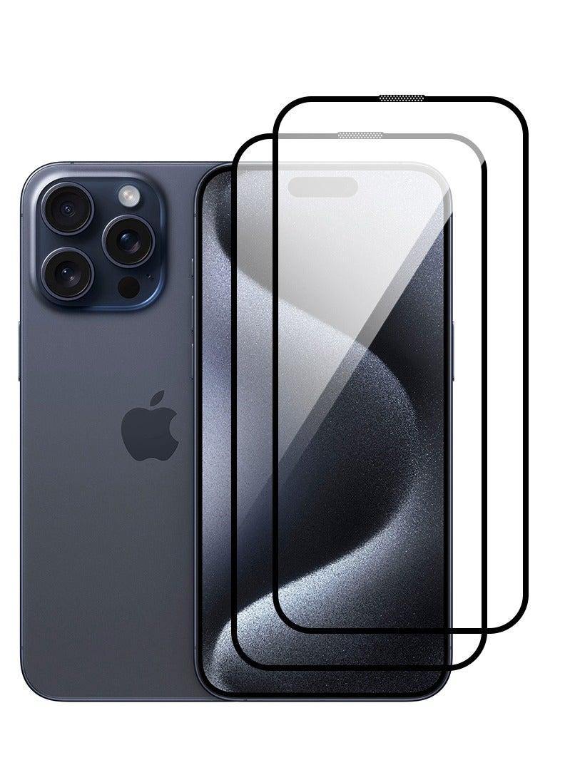 Theodor Pack of 2 Tempered Glass Screen Protector With 9H hardness For APPLE IPHONE 15 PRO MAX 6.7  - Image 1