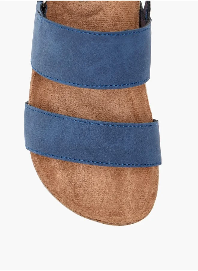 جونيورز Boys Solid Strappy Sandals With Hook And Loop Closure Ramadan Collection