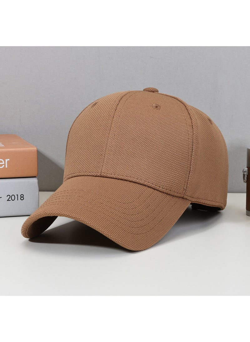 Spring Autumn Casual Baseball Cap Unisex Plain Adjustable Caramel