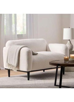 Al Home Crisp White Boucle 2-Seater Sofa Swedish Wood By Alhome 160x85 cm 